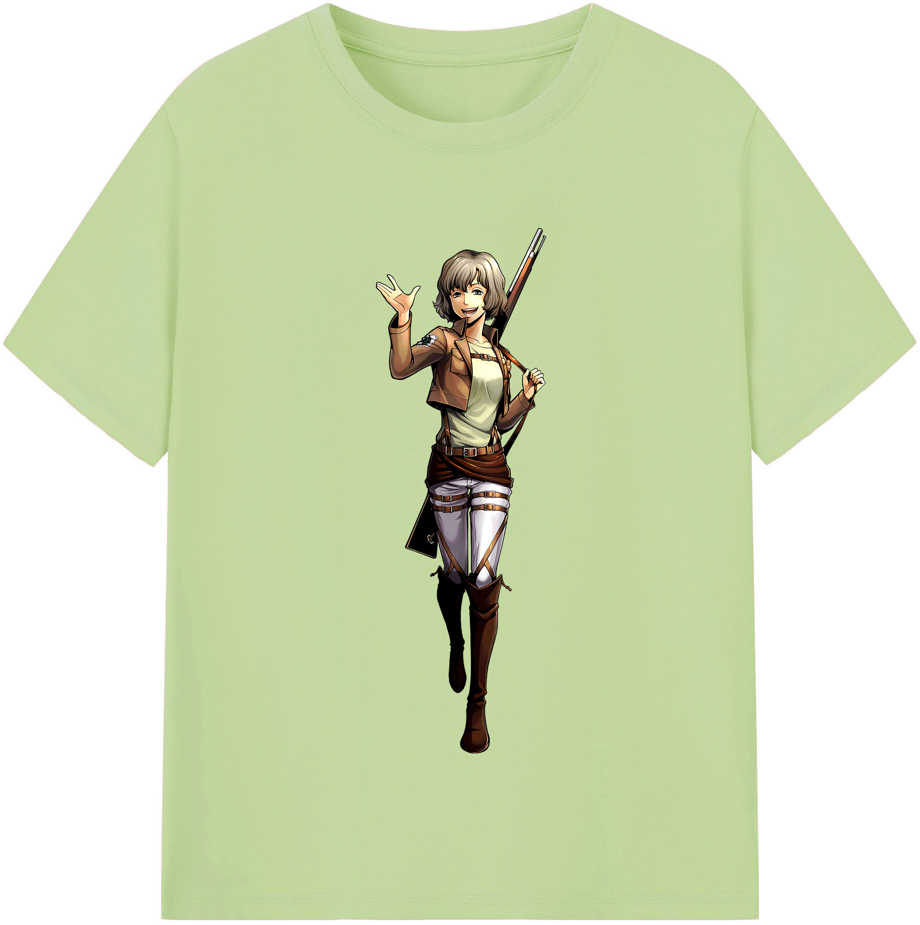 （画像用） 進撃の巨人 ヒツチ Attack on Titan Hitch 綿100％半袖Tシャツ（フロントプリント）